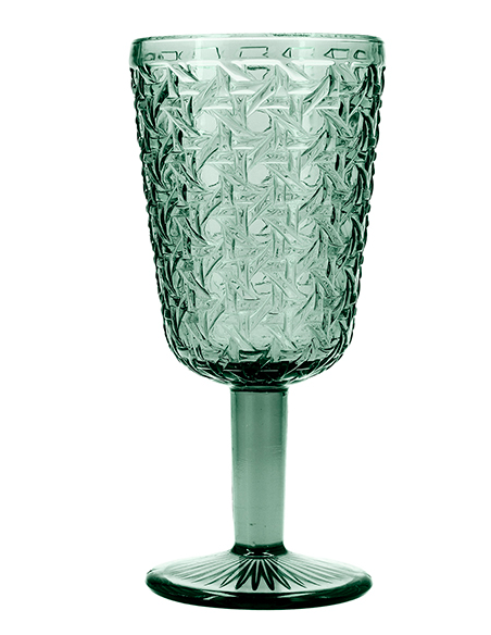 COPA VIDRIO RELIEVE VERDE AGATA PACK-6 29 CL