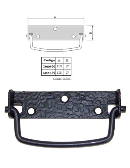 ASA ABATIBLE NEGRA 125X27 MM