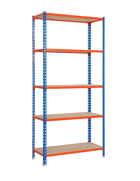 ESTANTERIA S/T AZUL/NARANJA+MA 200X120X50