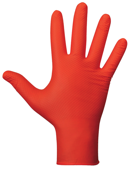 GUANTE NITRILO DESECHABLE NARANJA C/50 9
