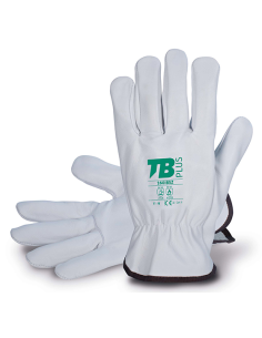 GUANTE PIEL FLOR GRIS T.9