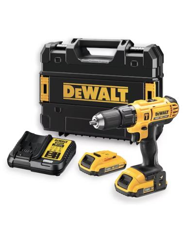 TALADRO PERCUTOR XR 18V 2 BATERÍAS LI-ION 2AH Y MALETÍN DEWALT