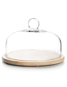 QUESERA MADERA T/CRISTAL 26 CM