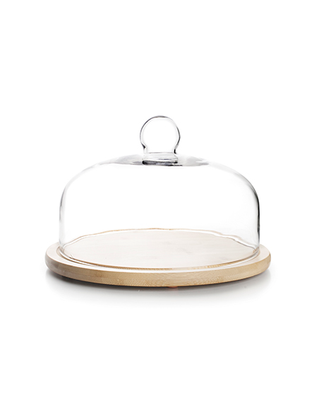 QUESERA MADERA T/CRISTAL 26 CM