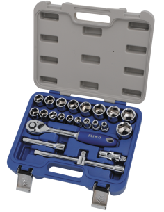 LLAVE VASO JGO 23 PZ+CARRACA 1/2''