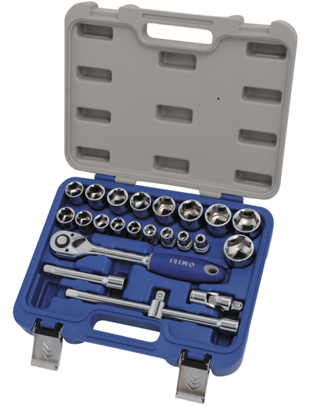 LLAVE VASO JGO 23 PZ+CARRACA 1/2''
