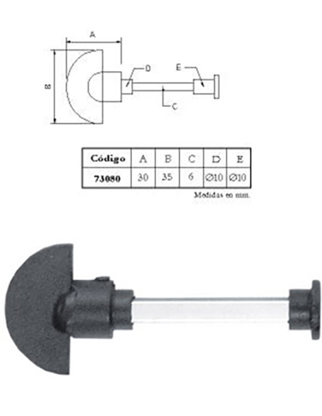 MULETILLA CON BOTON DE SEGURIDAD 50 MM