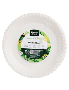 PLATO DESECHAB LLANO CARTON BCO B/10 23 CM