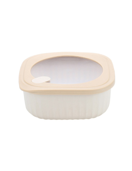 HERMETICO PP CUADRADO BEIGE 1400 ML