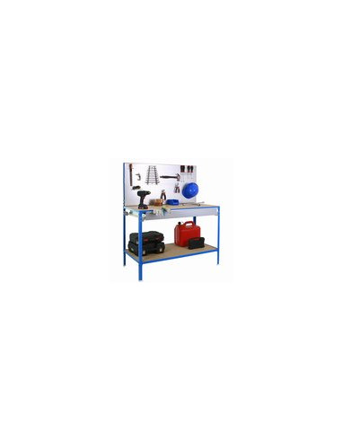 BANCO TRABAJO C/PANEL HTAS Y CAJON 144X120X60