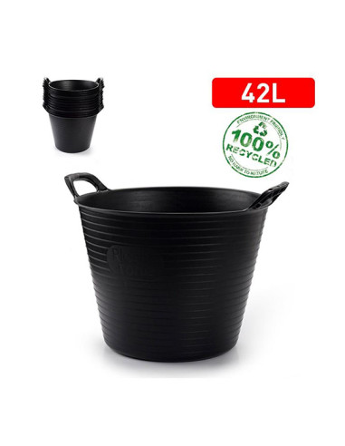 CAPAZO PLASTICO NEGRO 42 L