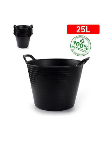 CAPAZO PLASTICO NEGRO 25 L