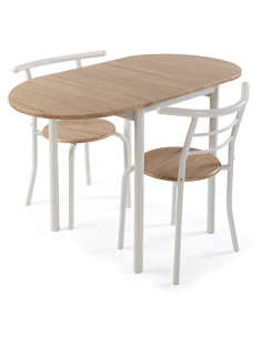 MESA + 2 SILLAS BLANCO 61X55X77