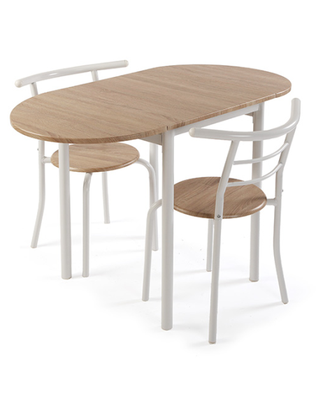 MESA + 2 SILLAS BLANCO 61X55X77