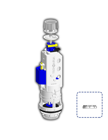 DESCARGADOR CISTERNA DOBLE DESCARGA PULSADOR 100X40X120