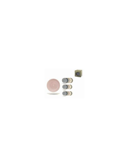 VAJILLA GRES HARPER SURTIDO COLORES 18 PZ