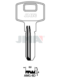 LLAVE EN BRUTO LATON SEGURIDAD AMG-8D