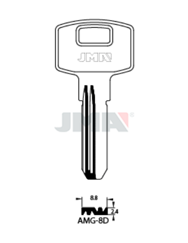 LLAVE EN BRUTO LATON SEGURIDAD AMG-8D