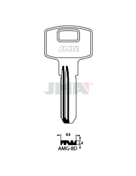 LLAVE EN BRUTO LATON SEGURIDAD AMG-8D