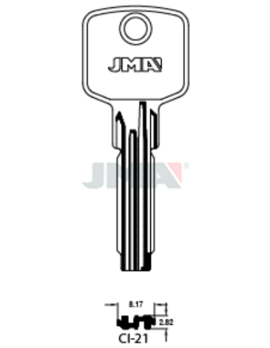 LLAVE EN BRUTO LATON SEGURIDAD CI-21