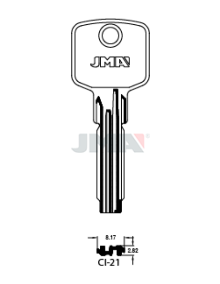 LLAVE EN BRUTO LATON SEGURIDAD CI-21