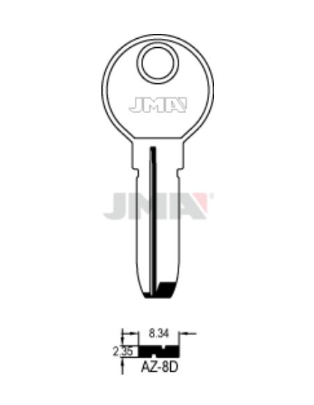 LLAVE EN BRUTO ALPACA SEGURIDAD AZ-8D