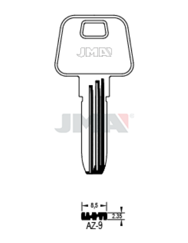 LLAVE EN BRUTO ALPACA SEGURIDAD AZ-9