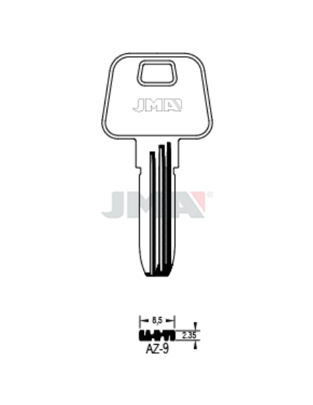 LLAVE EN BRUTO ALPACA SEGURIDAD AZ-9