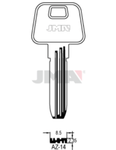 LLAVE EN BRUTO LATON SEGURIDAD AZ-14