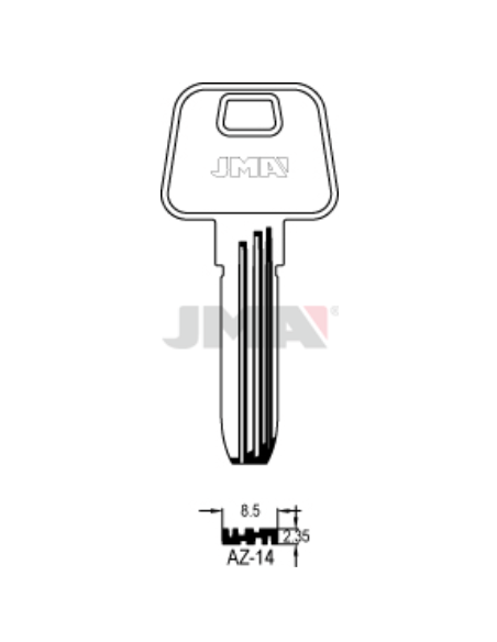 LLAVE EN BRUTO LATON SEGURIDAD AZ-14