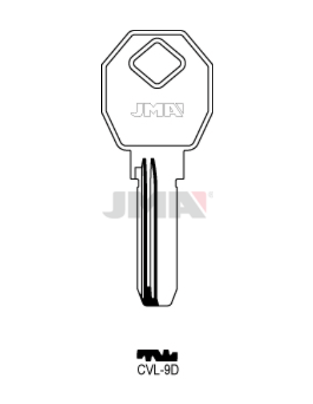 LLAVE EN BRUTO LATON SEGURIDAD CVL-9D
