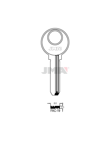 LLAVE EN BRUTO ALPACA SEGURIDAD FAC-19