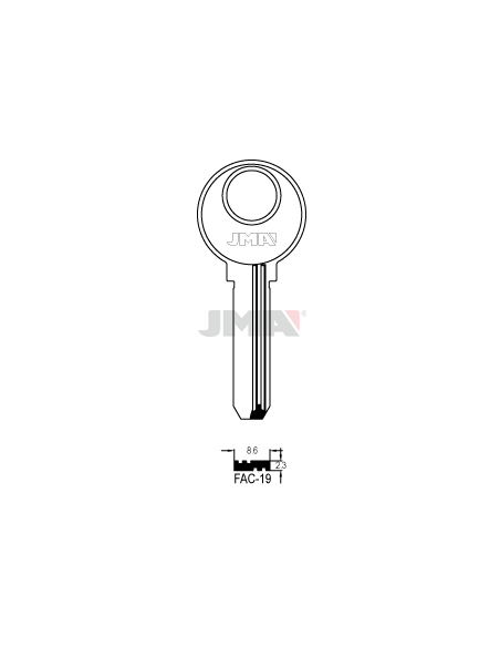 LLAVE EN BRUTO ALPACA SEGURIDAD FAC-19