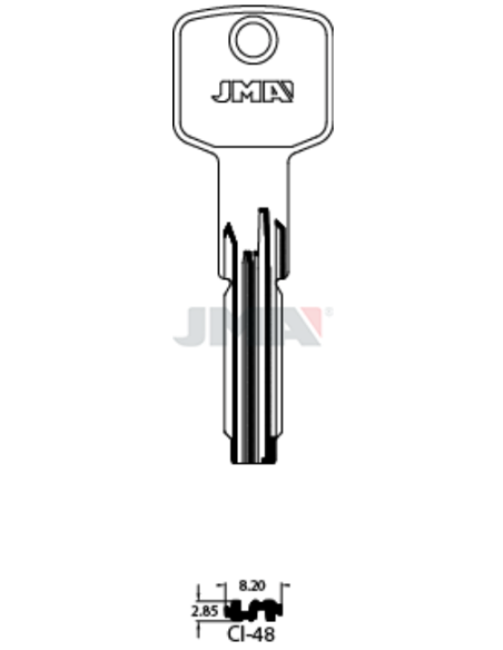 LLAVE EN BRUTO LATON SEGURIDAD CI-48