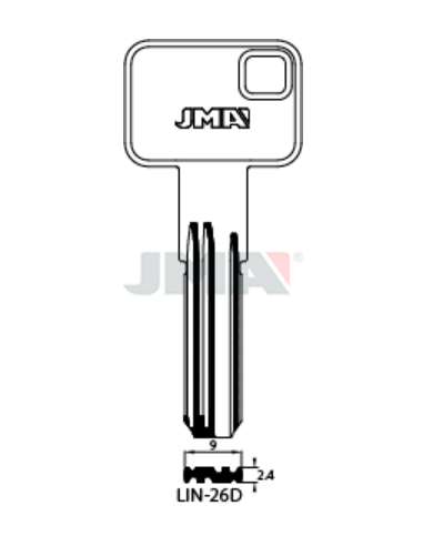 LLAVE EN BRUTO LATON SEGURIDAD LIN-26D