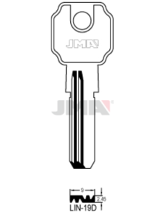 LLAVE EN BRUTO LATON SEGURIDAD LIN-19D
