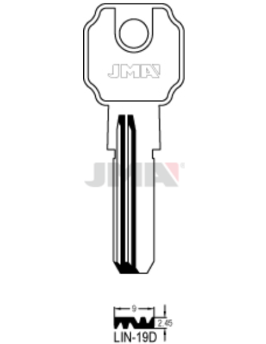 LLAVE EN BRUTO LATON SEGURIDAD LIN-19D