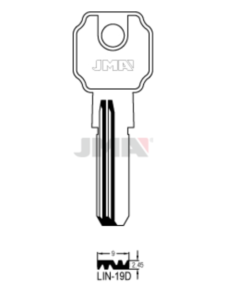 LLAVE EN BRUTO LATON SEGURIDAD LIN-19D