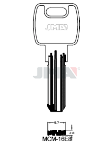 LLAVE EN BRUTO LATON SEGURIDAD MCM-16E8