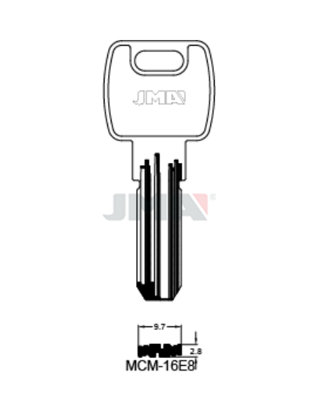 LLAVE EN BRUTO LATON SEGURIDAD MCM-16E8