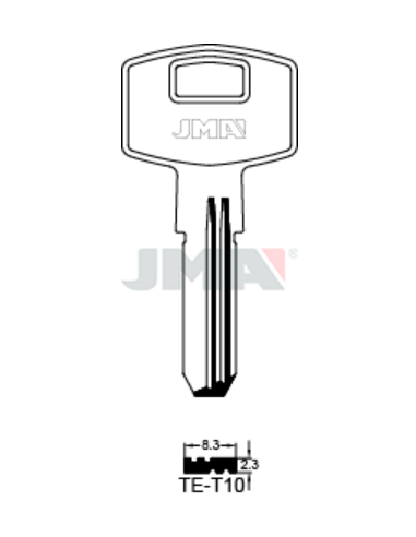 LLAVE EN BRUTO ALPACA SEGURIDAD TE-T10
