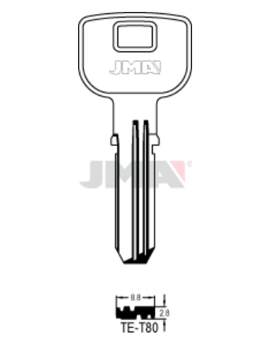 LLAVE EN BRUTO ALPACA SEGURIDAD TE-T80