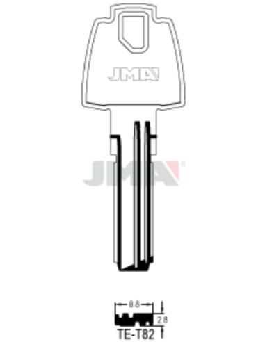 LLAVE EN BRUTO ALPACA SEGURIDAD TE-T82