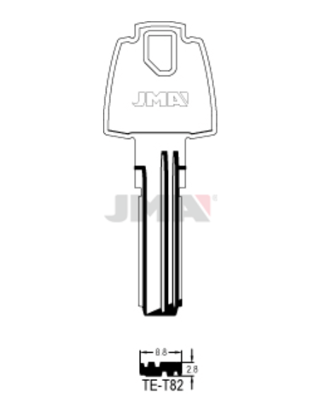 LLAVE EN BRUTO ALPACA SEGURIDAD TE-T82