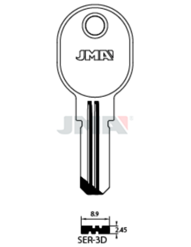 LLAVE EN BRUTO LATON SEGURIDAD SER-3D