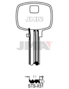 LLAVE EN BRUTO LATON SEGURIDAD STS-X5