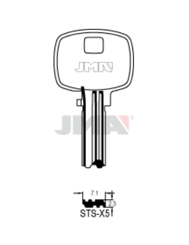 LLAVE EN BRUTO LATON SEGURIDAD STS-X5