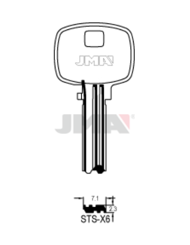 LLAVE EN BRUTO LATON SEGURIDAD STS-X6