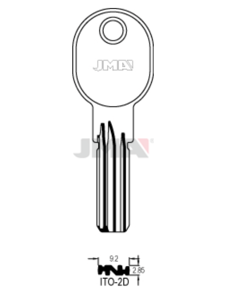 LLAVE EN BRUTO LATON SEGURIDAD ITO-2D