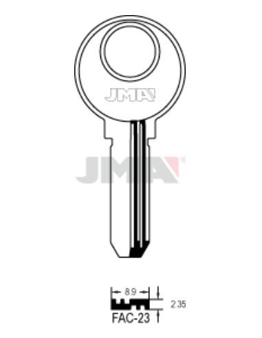 LLAVE EN BRUTO LATON SEGURIDAD FAC-23